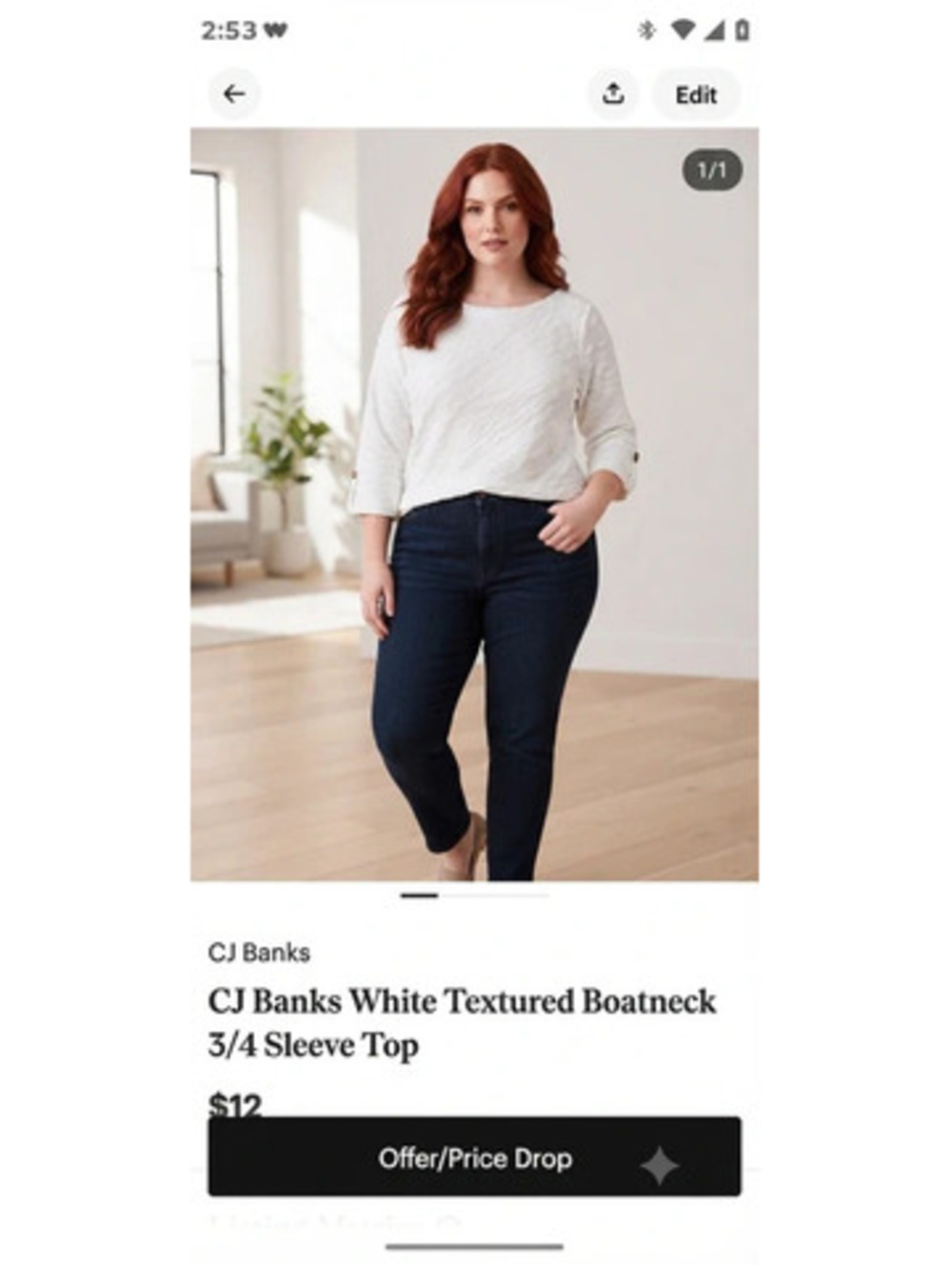 Women's 3/4 Length Sleeves Top